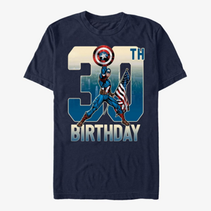 Queens Marvel Avengers Classic - Capt America 30th Bday Unisex T-Shirt Navy Blue