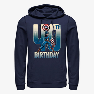 Queens Marvel Avengers Classic - Capt America 40th Bday Unisex Hoodie Navy Blue