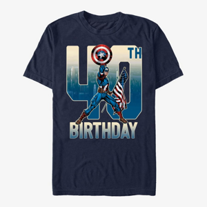 Queens Marvel Avengers Classic - Capt America 40th Bday Unisex T-Shirt Navy Blue