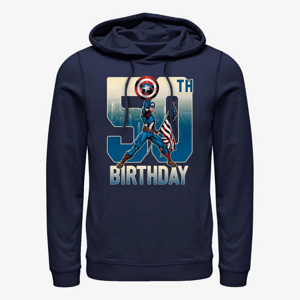 Queens Marvel Avengers Classic - Capt America 50th Bday Unisex Hoodie Navy Blue
