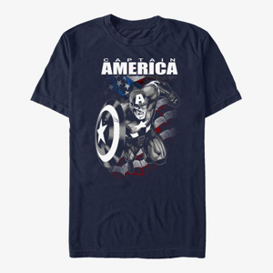 Queens Marvel Avengers Classic - Capt. America Unisex T-Shirt Navy Blue