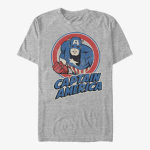 Queens Marvel Avengers Classic - CAPTAIN AMERICA THRIFTED Unisex T-Shirt Heather Grey