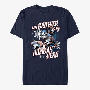 Queens Marvel Avengers Classic - Holiday Brother Capt Unisex T-Shirt Navy Blue