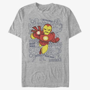 Queens Marvel Avengers Classic - Ironman Retro Toss Men's T-Shirt Heather Grey