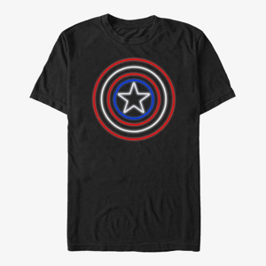 Queens Marvel Avengers Classic - NeonLight Shield Unisex T-Shirt Black