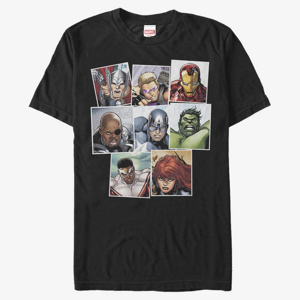 Queens Marvel Avengers Classic - Squares Unisex T-Shirt Black