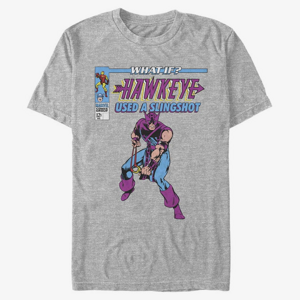 Queens Marvel Avengers Classic - WI HAWKEY USED A SLINGSHOT Unisex T-Shirt Heather Grey