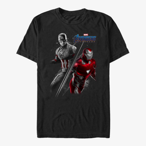 Queens Marvel Avengers: Endgame - Cap Ironman Unisex T-Shirt Black