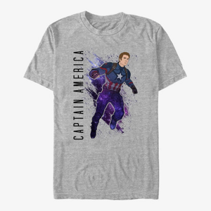 Queens Marvel Avengers: Endgame - Captain America Painted Unisex T-Shirt Heather Grey