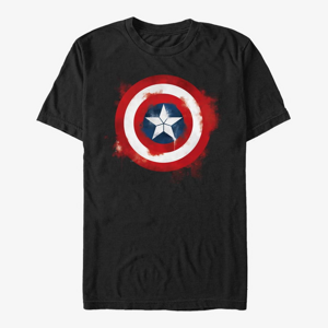 Queens Marvel Avengers: Endgame - Captain America Spray Logo Men's T-Shirt Black