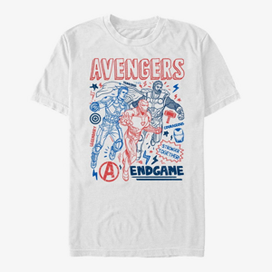 Queens Marvel Avengers: Endgame - Earths Mightiest Doodles Unisex T-Shirt White