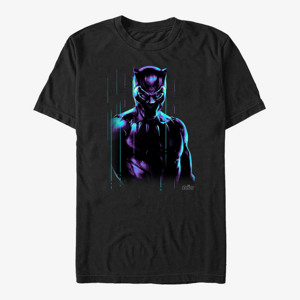 Queens Marvel Avengers: Infinity War - Panther Retro Glow Unisex T-Shirt Black