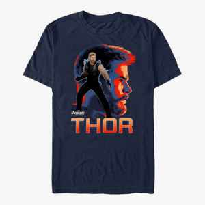 Queens Marvel Avengers: Infinity War - Thor Asgardian Sil Unisex T-Shirt Navy Blue