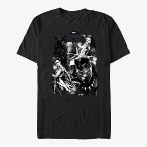 Queens Marvel Black Panther: Movie - Panther In Starsz Unisex T-Shirt Black