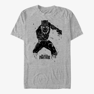 Queens Marvel Black Panther: Movie - Splattered Panther Unisex T-Shirt Heather Grey