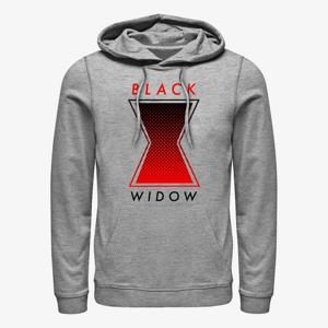 Queens Marvel Black Widow: Movie - Haftone Symbol Unisex Hoodie Heather Grey