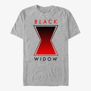 Queens Marvel Black Widow: Movie - Haftone Symbol Unisex T-Shirt Heather Grey