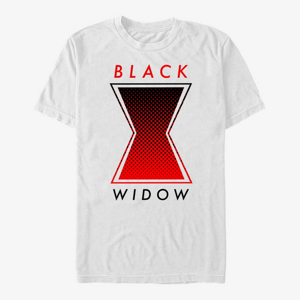 Queens Marvel Black Widow: Movie - Haftone Symbol Unisex T-Shirt White