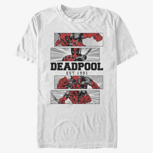Queens Marvel Deadpool - DEADPOOL 4 PANEL 2 TONE Men's T-Shirt White