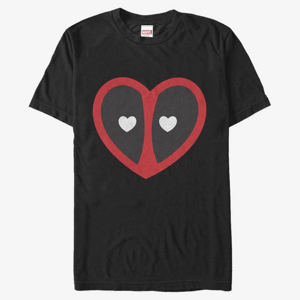 Queens Marvel Deadpool - Deadpool Heart Logo Men's T-Shirt Black