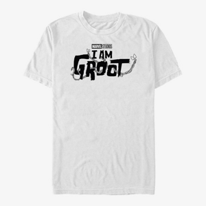 Queens Marvel I Am Groot - Groot Black Logo Men's T-Shirt White