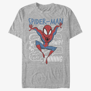 Queens Marvel Spider-Man Classic - Spidey Doodle Thoughts Men's T-Shirt Heather Grey