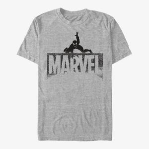 Queens Marvel - Spidey Snap Logo Men's T-Shirt Heather Grey