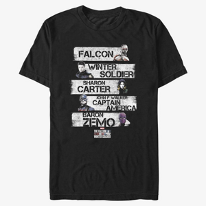 Queens Marvel The Falcon and the Winter Soldier - Character Stack Unisex T-Shirt Black