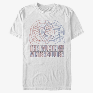 Queens Marvel The Falcon and the Winter Soldier - RED BLUE WIREFRAME Unisex T-Shirt White