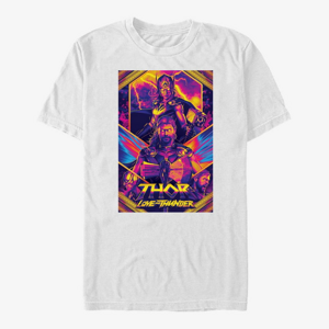 Queens Marvel Thor: Love and Thunder - Neon Poster Unisex T-Shirt White