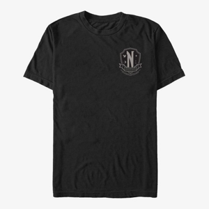 Queens MGM Wednesday - EVERMORE CREST B&W SMALL Unisex T-Shirt Black