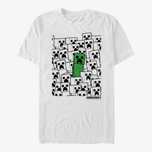 Queens Minecraft - Colorless Creeper Pile Unisex T-Shirt White