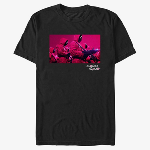 Queens Netflix Squid Game - Pink Guards Men's T-Shirt Black