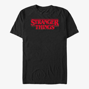 Queens Netflix Stranger Things - Christmas Lights Logo Men's T-Shirt Black