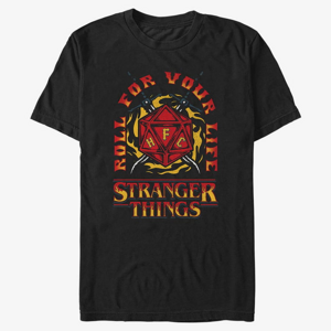 Queens Netflix Stranger Things - Fire and Dice Men's T-Shirt Black