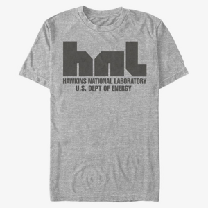 Queens Netflix Stranger Things - Hawkins National Laboratory Men's T-Shirt Heather Grey