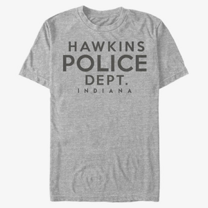 Queens Netflix Stranger Things - Hawkins Police Department Men's T-Shirt Heather Grey