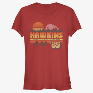 Queens Netflix Stranger Things - Hawkins Vintage Sunsnet Women's T-Shirt Red