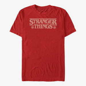 Queens Netflix Stranger Things - Knitted Logo Unisex T-Shirt Red