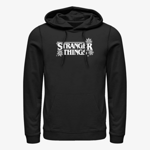 Queens Netflix Stranger Things - Stranger Snowflakes Logo Unisex Hoodie Black