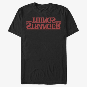 Queens Netflix Stranger Things - Stranger Upside Down Logo Unisex T-Shirt Black