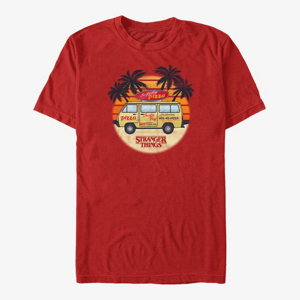 Queens Netflix Stranger Things - Surfer Boy Sunset Unisex T-Shirt Red