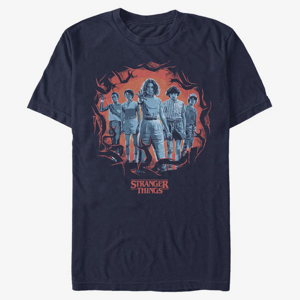 Queens Netflix Stranger Things - Tonal Eleven Group Pose Unisex T-Shirt Navy Blue