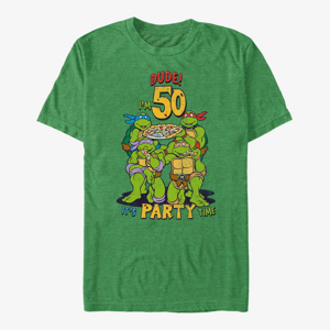 Queens Nickelodeon Teenage Mutant Ninja Turtles - Ninja Birthday 50 Unisex T-Shirt Retro Heather Green