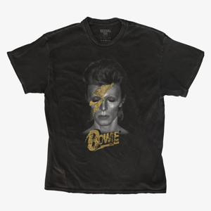 Queens Revival Tee - Aladdin Sane Gold Unisex T-Shirt Black