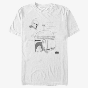 Queens Star Wars Book of Boba Fett - Boba Helmet Greyscale Unisex T-Shirt White