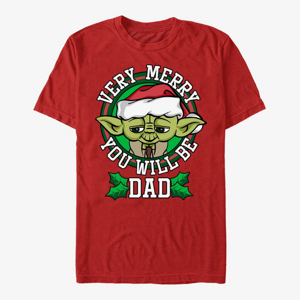 Queens Star Wars: Classic - Merry Yoda Dad Unisex T-Shirt Red