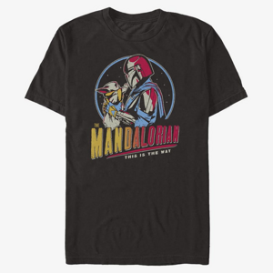 Queens Star Wars: Mandalorian - Dark Rainbow Men's T-Shirt Black