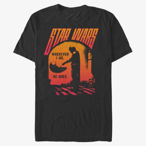 Queens Star Wars: Mandalorian - He Goes Men's T-Shirt Black