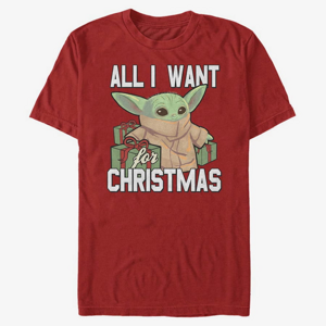 Queens Star Wars: The Mandalorian - Christmas Baby V2 Unisex T-Shirt Red
